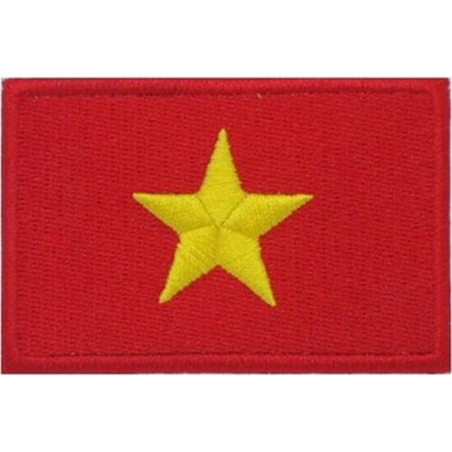 100% Full Embroidery Vietnam Flag Patch Vietnamese Flag Patch Backpack Bag Jacket Armband Badge Clothing DIY