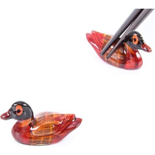 1000pcs Resin Duck Chopstick Holder Set Support Fork Coffee Spoon Creative Dinnerware couple Stand Kithchen Tools