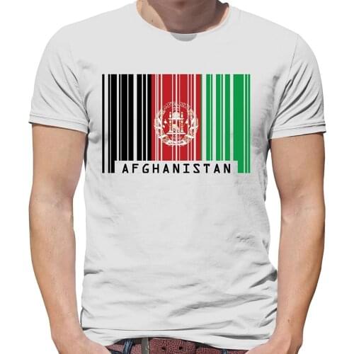 2019 Summer T Shirt Me Afghanistan Barcode Style Flag - Mens Crewneck T-Shirt - 7 Colours Military T Shirts