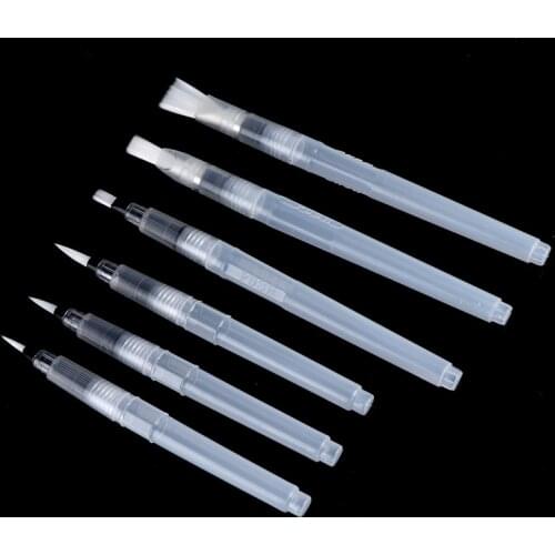 6Pcs Refillable Paint Brush Water Color Brush Soft Watercolor Brush Ink Pen For Painting Calligraphy Drawing Art Supplies