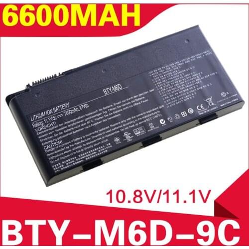 6600mAh laptop battery BTY-M6D E6603 For MSI GT60 GT660 GT660R GT663 GT663R GT670 GT680 GT680DX GT680DXR GT680R