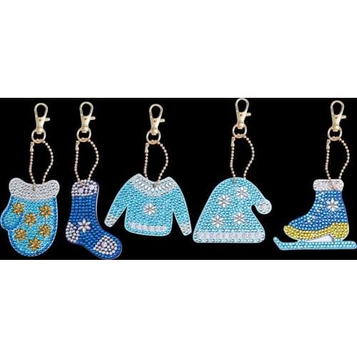 5D Diamond Painting Keychain Pendant Full Drill Special Shaped Diamond Embroidery Cross Stitch for Women Kids Christmas Gifts