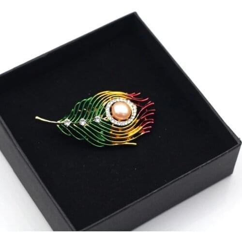 MADALENA SARARA AA Freshwater Pearl Brooch Pin Rhinestone Inlaid Butterfly Flower Feather Style Options