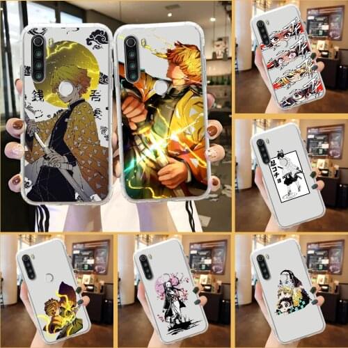 Demon Slayer Phone Case For Xiaomi Redmi Note 7 7A 8 8T 9 9A 9S 10 K30 Pro Ultra transparent art cover luxury back tpu coque
