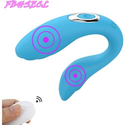 FBHSECL Wireless Vibrator USB Rechargeable Dildo G Spot U Silicone Stimulator Double Vibrators Sex Toy For Women Sex Shop