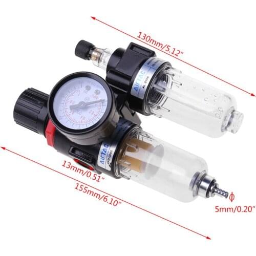 G1/4'' In line Air Compressor Filter Regulator Gauge Trap Oil Water 1.0MPa