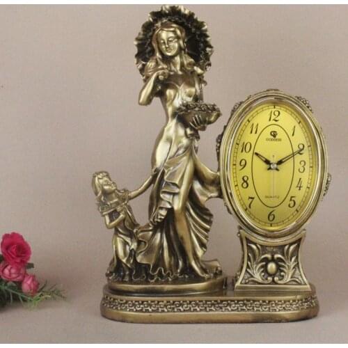 Special Hot Selling Living Room Clock Table Clock European Antique Seat Clock Silent Table Clock Pendulum Classical Creatio