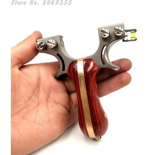 Powerful Hunting Slingshot Stainless Steel Catapult With Rubber Band Outdoor High Precision Shooting Competitive Sling Shot