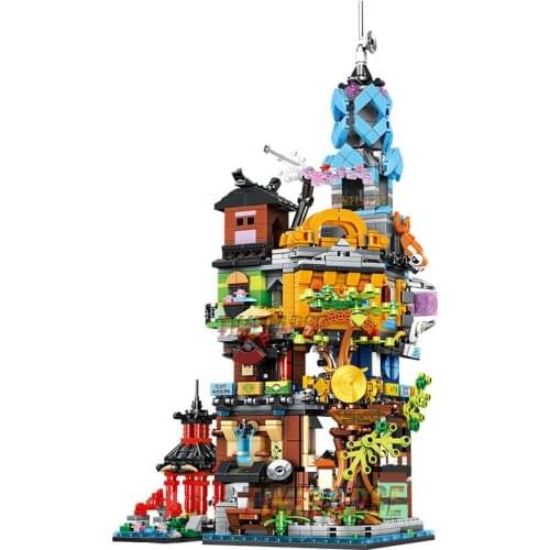 New 2021 Series City Gardens Temple of Airjitzus House Village Season 15 Building Blocks Classic Model Sets Bricks Kids Kits TV