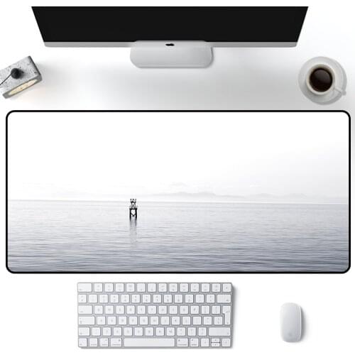 Sea gray white Mouse Pad Large Solid Color Pads MousePad 900x400mm Gamer Accessories office desk mats Computer mat for desktop