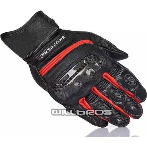 Moto Leather Gloves Motorcycle Motorbike Guantes Mountain Bike Riding Scooter Street Moto Red Black Luvas Mens