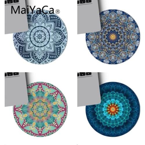 MaiYaca Mandala Flower Computer Gaming round Mousemats Anti-Slip Laptop PC Mice Pad Mat 220x220mm Circular Mouse Pad