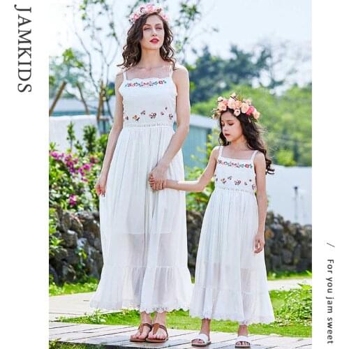 2021 Boho Dress Matching Family Outfits Summer Mommy And Daughter Matching Clothes Mother & Daughter Mommy And Me Dress 112