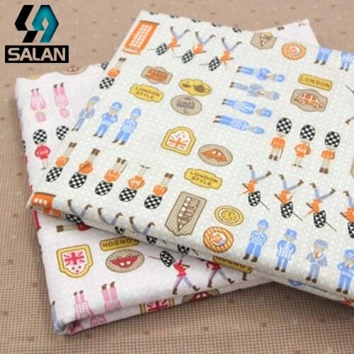 Fashion traffic police printing cotton cloth handmade diy tablecloth clothing twill cotton bed cloth fabric wholesale