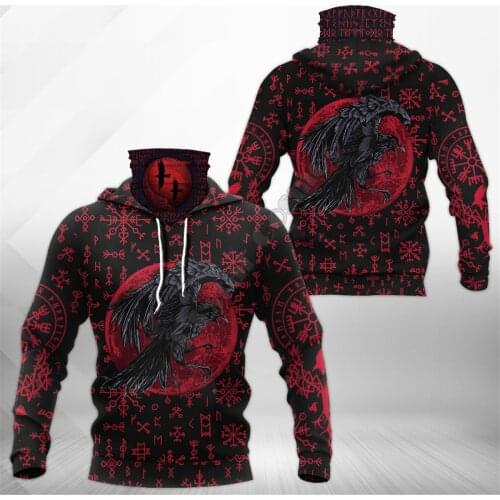 Eagle Viking Tattoo 3D Printed Hoodies Fashion Sweatshirt Women Men Casual Pullover Hoodie Mask Warm Cosplay Costumes 05