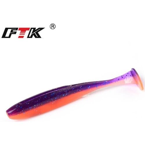 FTK Fishing Soft Lures 75mm 100mm Wobblers Astringency Carp Bass Pike Fishing Silicone Artificial Double Color Baits