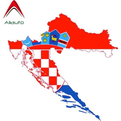 Aliauto Creative Croatia Car Sticker Map Decal Flag Accessories Automobile Motorcycles Decoration for Peugeot Skoda,14cm*13cm