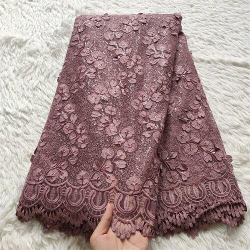 Latest French Tulle Sequins Lace Fabric 2021 High Quality African Lace Fabric Purple Milk Silk Lace For Wedding Party JL061
