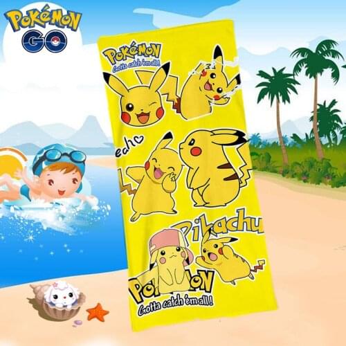 Pokemon Pikachu Anime New Girl Boy Towel Luxury Absorbent Quick-drying Super Large Bath Towel-super Soft Bathrobe Owels Bathroom