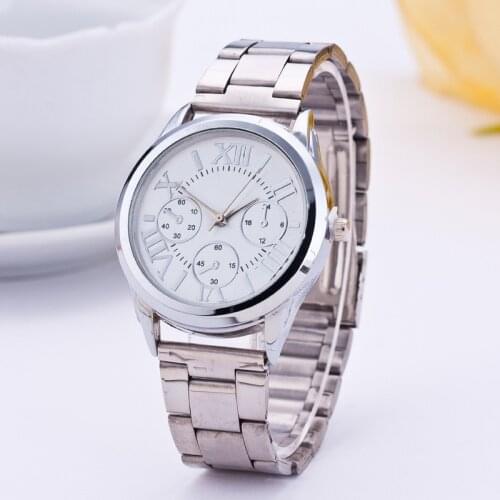 New Brand 3 Eyes Silver Fashion Casual Quartz Watch Women Stainless Steel Dress Watches Ladies Clock Hot Sale Female Watch