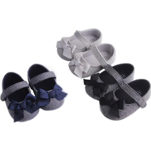 Baby Girls Shoes First Walkers Newborn Baby Cotton Blend Soft Girl Bowknot Soft Soled Non-slip Footwear Shoes