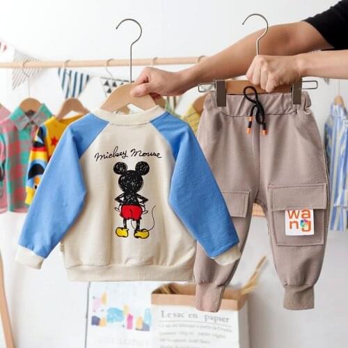 Autumn Childrens Clothing Tracksuit Kids Boys Girls Disney Jacket + T-shirts + Pants Three-piece Suit Toddler Kids Clothes Set