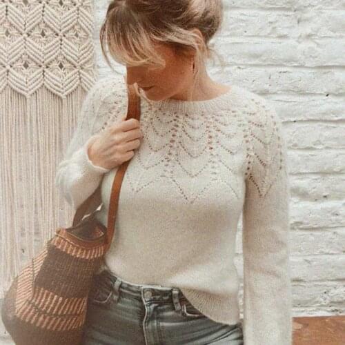 Paulin Knitted Jumper Women Warm Mohair Wool Puffed Sleeve O nenck Chic Sweater 2020 Autumn Winter Vintage Pullover