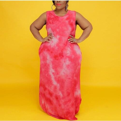 Plus Size Dresses for Women 4XL 5XL Large Floor Length Sleeveless Loose Fashion High Street Wear Clothes Dresses 2021 New Hot