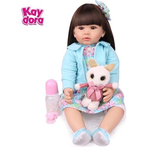 60cm Silicone Reborn Baby Girl Princess Dolls Alive Bebe Menina Toddler Realistic Collection Toys Kids Birthday Surprise Gifts