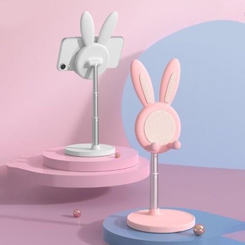 Adjustable Lifting and Lowering Desktop Stand Cute Rabbit Ear Multipurpose Table Support Mobile Phone Holder Storage Wholesale