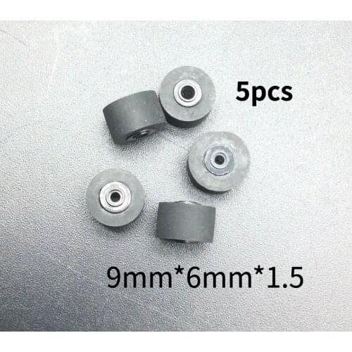 5pcs 9mm*6mm*1.5 wheel belt pulley rubber audio pressure pinch roller for vintage cassette deck tape recorder Stereo player