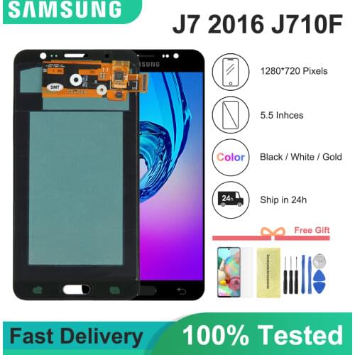 AMOLED Sensor Replace LCDs For SAMSUNG Galaxy J7 2016 J710 J710FN J710F J710M J710Y J710G LCD Display Touch Digitizer Screen