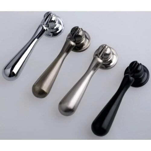 Modern simple silver chrome stain nickel black antique brass drop Pendant drawer tv cabinet shoe cabinet knob pull handle