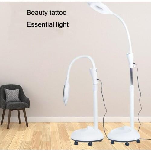 LED Beauty Salon Cold Light Lamp Magnifying Glass Manicure Shadowless Floor Lamp Retractable Tattoo Lamp Beauty Lamp