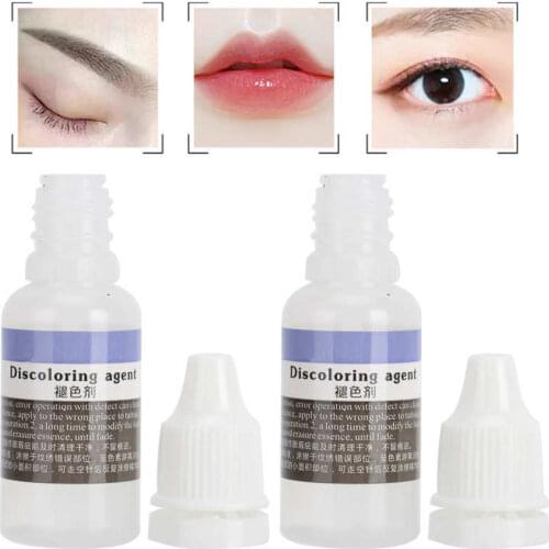 2pcs Tattoo Correction Serum Painless Pigment Fading Agent Eyebrow Lip Microblading Color Lock Liquid Serum Tattoo Remover Tool