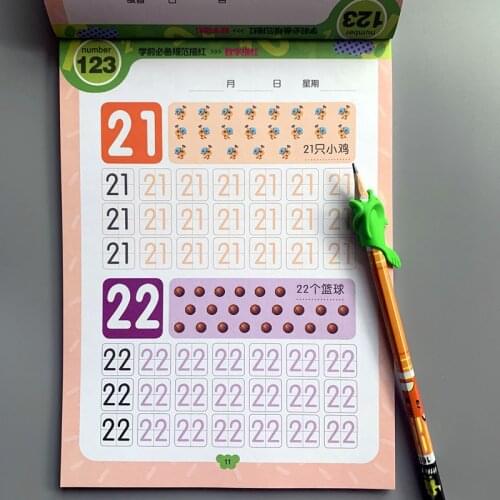 1 Book 1-100 Digital Number Calligraphy Copybook For Kid Children Exercises Practice Libros Livros Livres Kitaplar Art Chinese