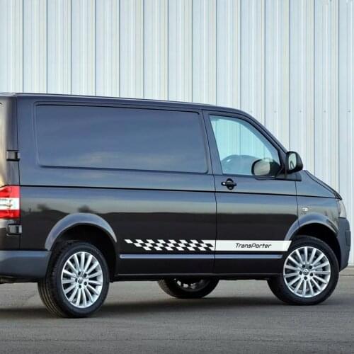 For-Volkswagen TRANSPORTER T4 T5 T6 Auto Body Decor Vinyl Decals Racing Sport Graphics Car Door Side Skirt Stripes Stickers