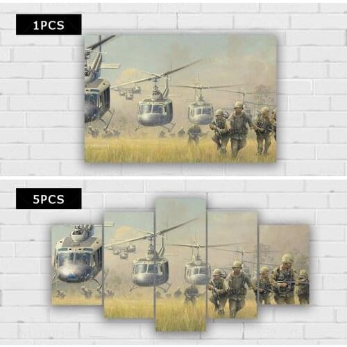 War soldiers landing Bell Vietnam cavalry helicopters UH 1 posters on the wall picture home living room decoration bedroom