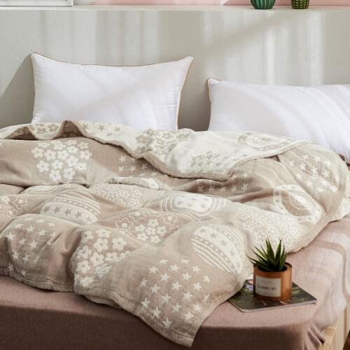 All Season Cotton Gauze Baby Receiving Blanket Wraps Toddler Cot Cover Crib Quilt Plaid Outdoor Stroller Comforter