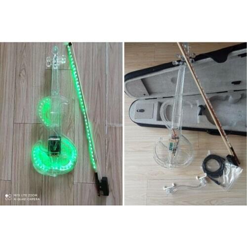 High qulity full set Crystal Violin with LED light and green lighting