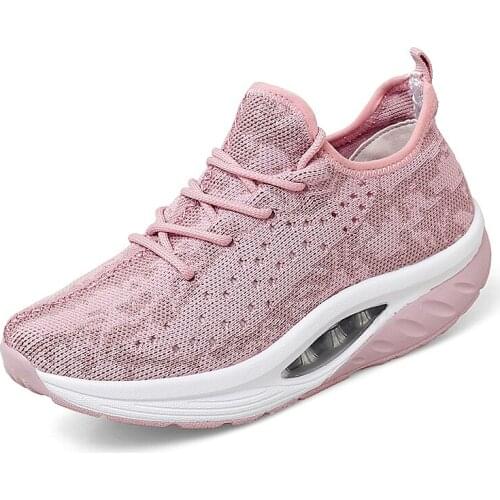 New Spring Wedge Shoes Women Mesh Brand Ladies Walking Shoes Height Increasing Jogging Sneakers Platform Loafer Girl