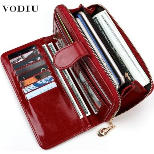 Womens Leather Wallet For Credit Card Female Coin Purse Fashion Brand Luxury Long Clutch Zipper Lady Solid Purse Women Wallets