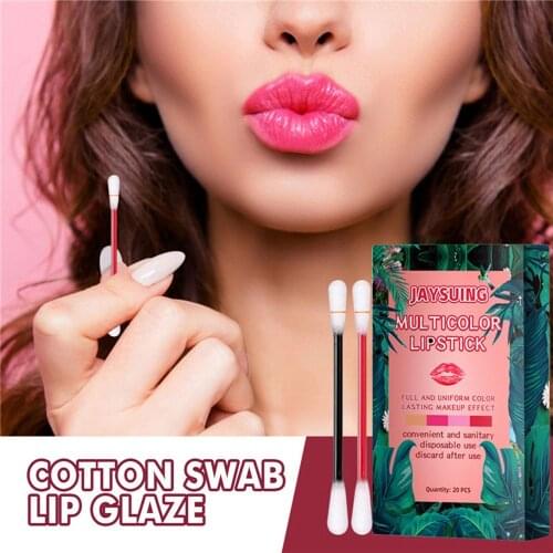 20PCS Cotton Swab Lip Tint Cigarette Pack Tattoo Lip Stain Cotton Swab Tattoo Lipstick Matte Liquid Lipstick Red Lip Gloss