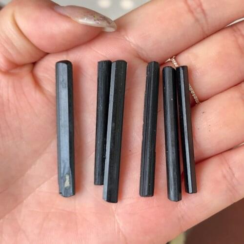 6PIECES Natural black tourmaline mineral fine bar home decoration feng shui