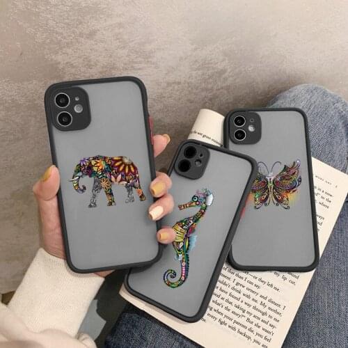 Fashion Dragon Butterfly Animal Pattern Phone Case For iphone 12 Mini 11 pro MAX X XS MAX XR 6s 7 8 Plus SE 2020 PC Shockproof