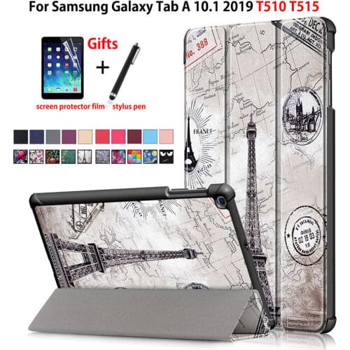 Case For Samsung Galaxy Tab A 10.1 2019 T510 T515 SM-T510 SM-T515 Cover Funda Slim Magnetic Folding PU Leather Stand Shell +Gift