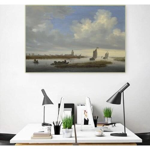 Citon Jacob van Ruisdael《A View of Deventer seen from the North》Canvas Art Oil Painting Art Picture Wall Decor Home Decoration