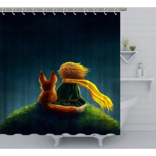 Little Prince and The Fox Decor Shower Curtain Eco-Friendly Waterproof Bathroom Accessories Polyester Fabric Bath Curtain Sets