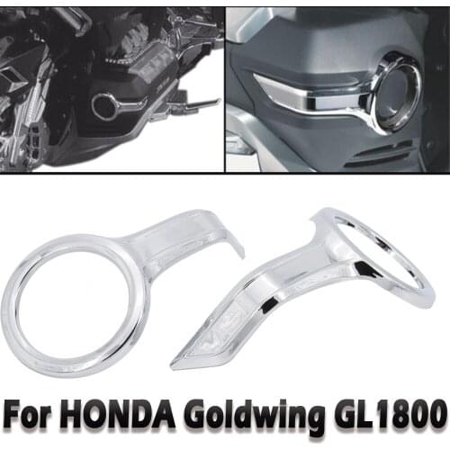 For HONDA Decoration accessories Fog Light Trim Ring Goldwing GL1800 GL 1800 Fog Light Trim Rings Chrome Fog lamp decoration