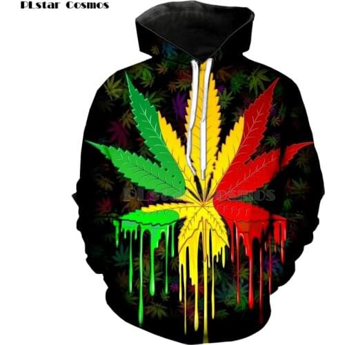 PLstar Cosmos Green Leaves t shirt Hoodies Men/women Sweatshirt With Cap Hooded hemp Hoodie Print Pullover Tracksuits Top-6